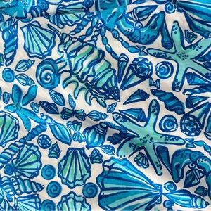 Vintage Size 8 Blue and Sea Green Lily Pulitzer Mini Skirt with Built in Shorts